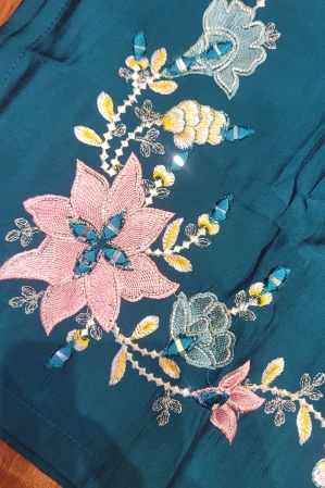 Alternative view of Viscose Rayon Sea green 3 piece kurta set