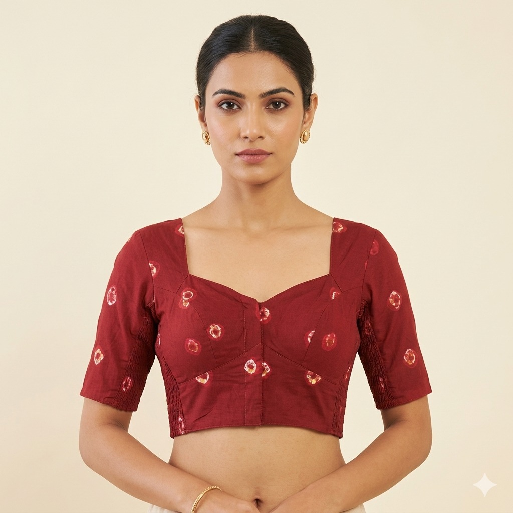 Cotton Side Stretch Front Open Blouse - Image 3