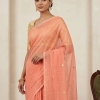 Mul khadi saree with chip work