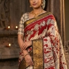 Kalamkari Chennur silk 7 Inch Kanchi border saree - Red Gatha